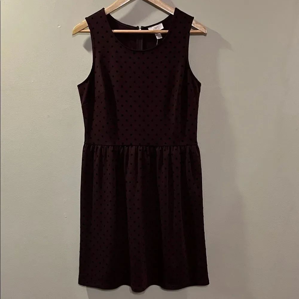 LOFT Dark Polka Dot Mini Dress